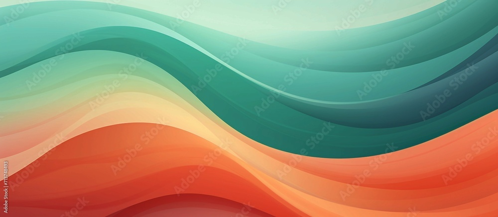 A harmonious blend of colors in a dynamic. abstract background of colored paint in the form of waves and curls.Generative AI