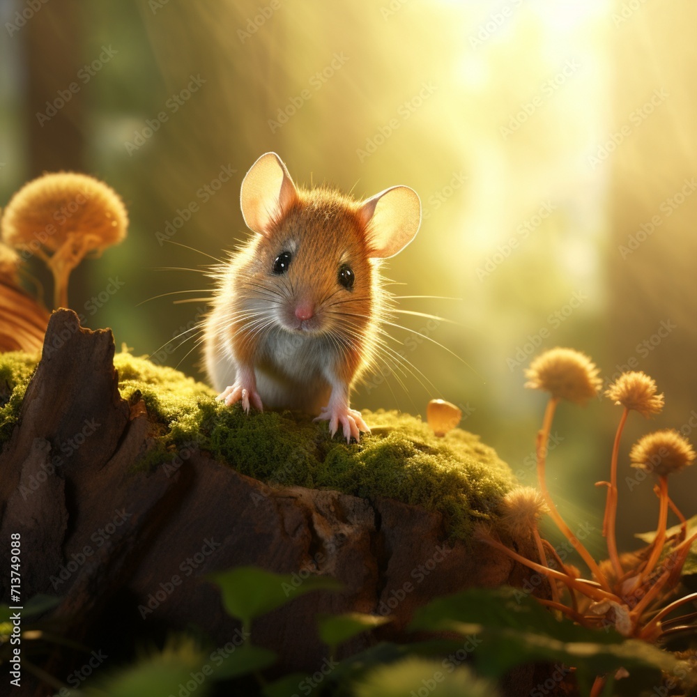 Child mouse natural environment image Generative AI Child mouse natural environment image Generative AI