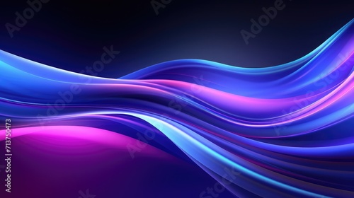 Abstract neon blue and purple glowing lines abstract background