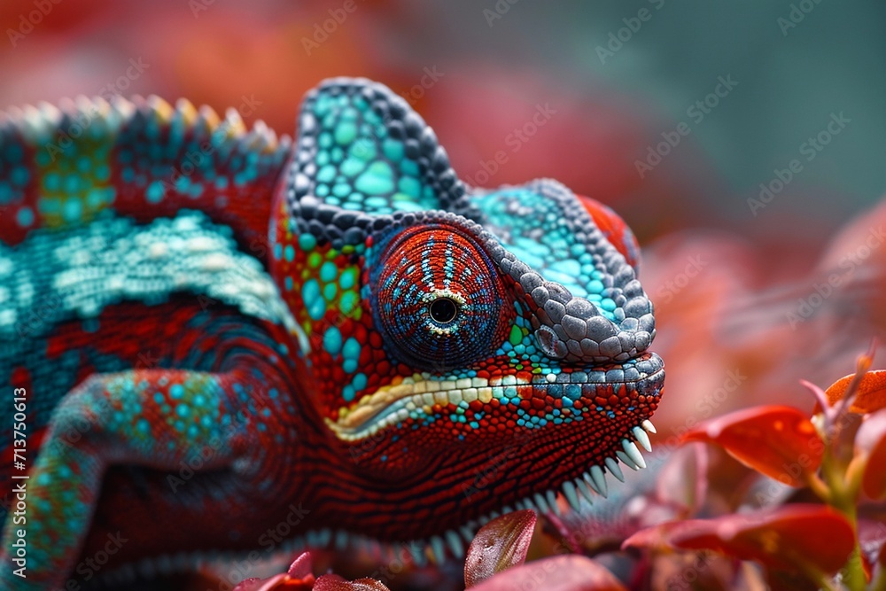 Chameleon on flower. Beautiful extreme close-up. Chameleon on flower. Beautiful extreme close-up.