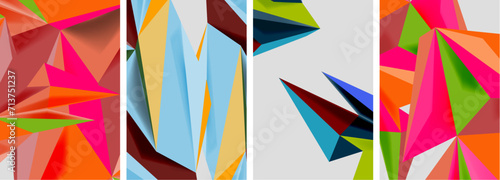 Triangle low poly mosaic posters. Vector illustration For Wallpaper, Banner, Background, Card, Book Illustration, landing page © antishock