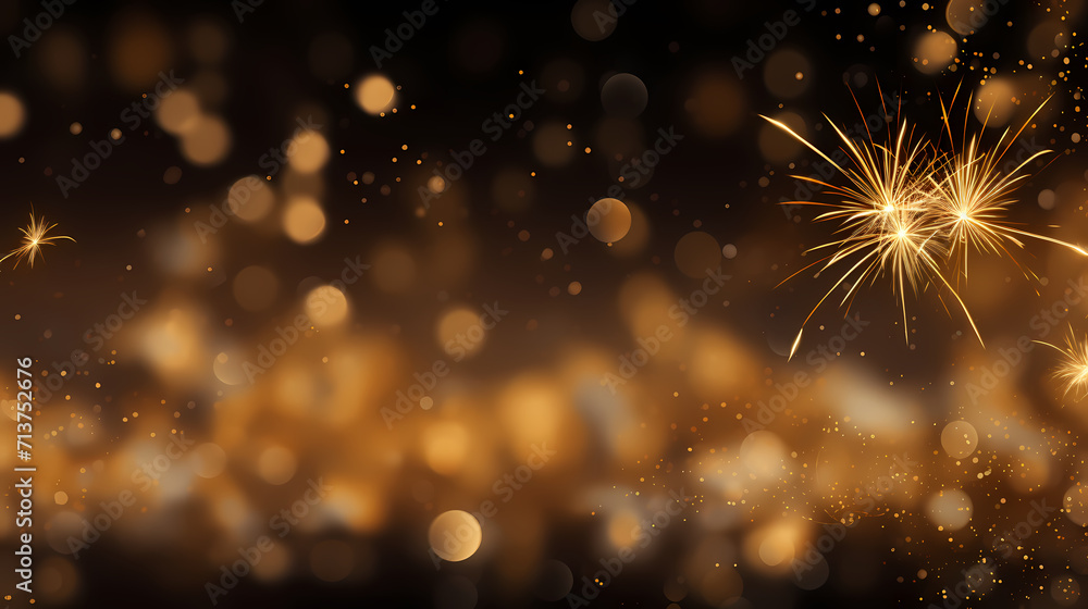 Fototapeta premium Beautiful fireworks background at night for holiday decoration