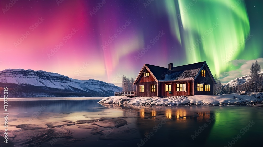 Fototapeta premium house on the river