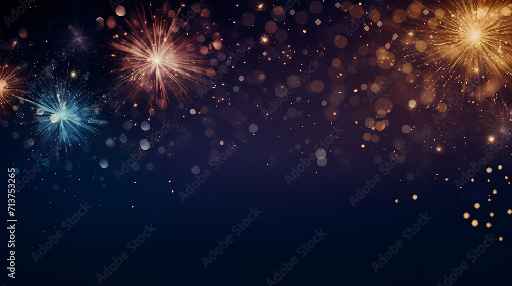 Beautiful fireworks background at night for holiday decoration