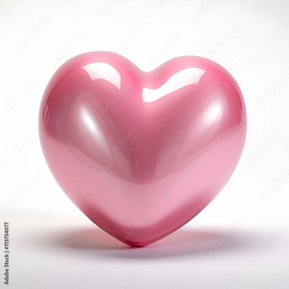 Pink heart on a white background. 3d render. Love concept. Pink heart on a white background. 3d render. Love concept.