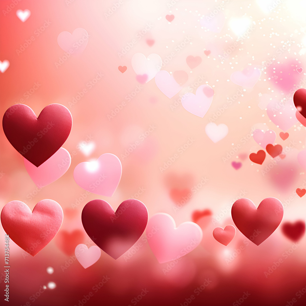 Valentine's day background with hearts and bokeh lights Valentine's day background with hearts and bokeh lights