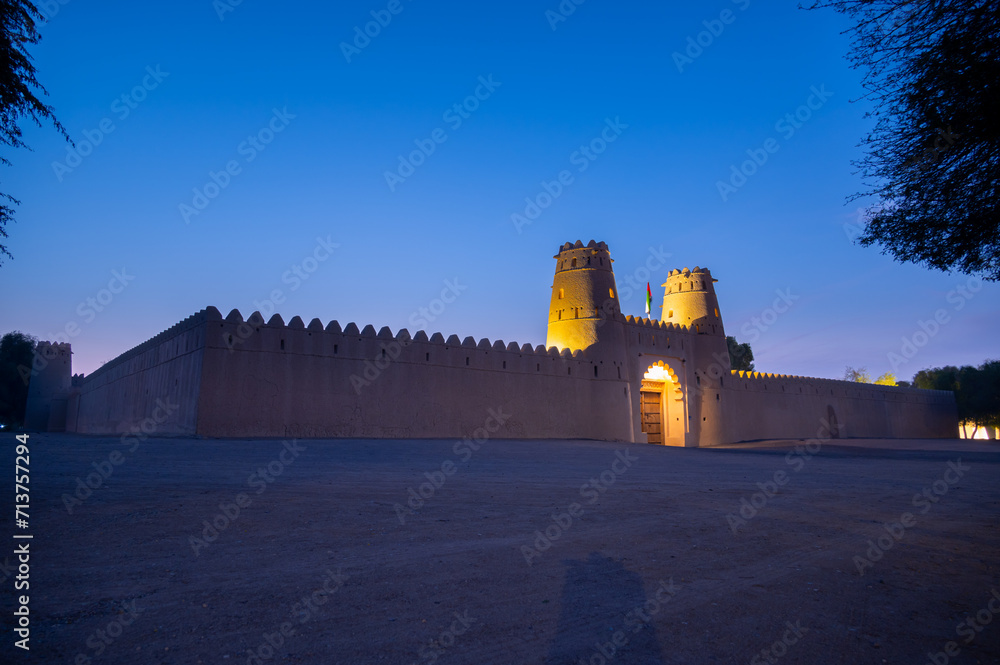 Fort in the desert  during sunset sunrise