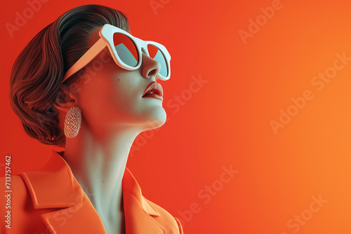 3D portrait of a high fashion woman	 photo