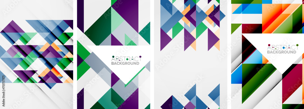 Set of triangle pattern poster backgrounds. Vector illustration For Wallpaper, Banner, Background, Card, Book Illustration, landing page Set of triangle pattern poster backgrounds. Vector illustration For Wallpaper, Banner, Background, Card, Book Illustration, landing page