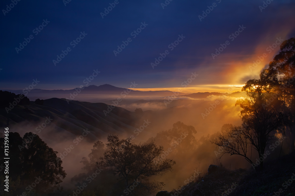 Sunrise in San Francisco East Bay, Mt. Diablo, California