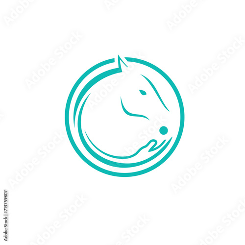 sebuah desain logo kepala kuda dan sebuah tangan, melambangkan kekutan yang besar dan kepedulian antar sesama dengan dilambangkan kuda sebagai kekuatan dan tangan sebagai kepedulain photo