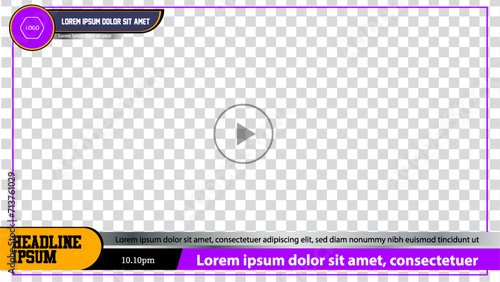 landscape 16:9 video frame. for streaming or video editing, with a Breaking news concept