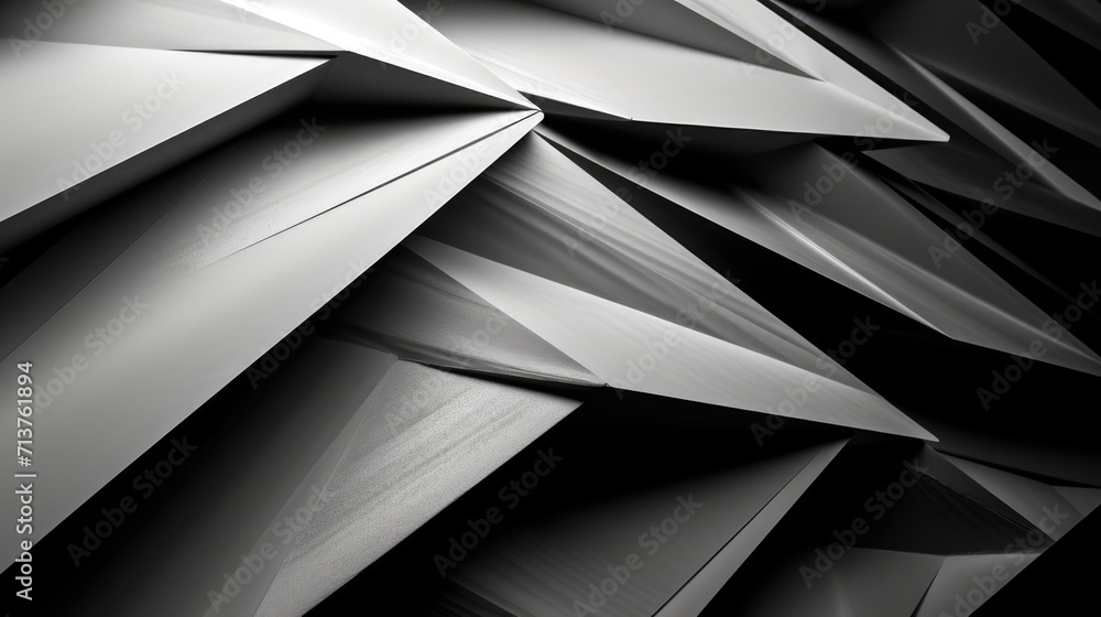 elegant geometric triangles background in grayscale. versatile design for corporate presentations and stylish wallpapers - obrazy, fototapety, plakaty 