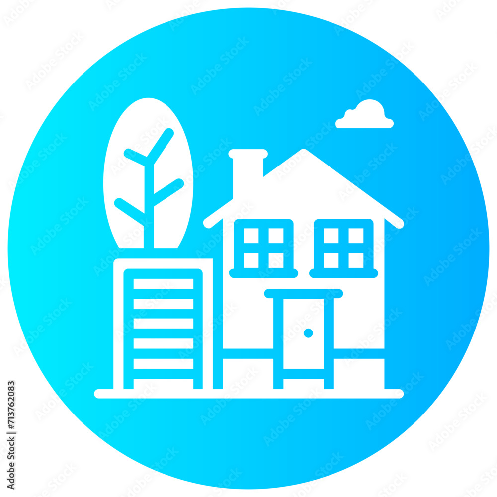 house round solid vector icon house round solid vector icon