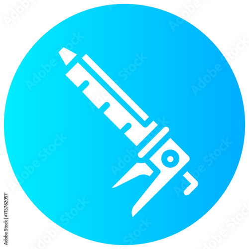 caulk gun round solid vector icon