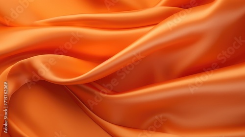 vibrant orange satin fabric flowing in the wind. luxurious texture perfect for backgrounds and fashion design