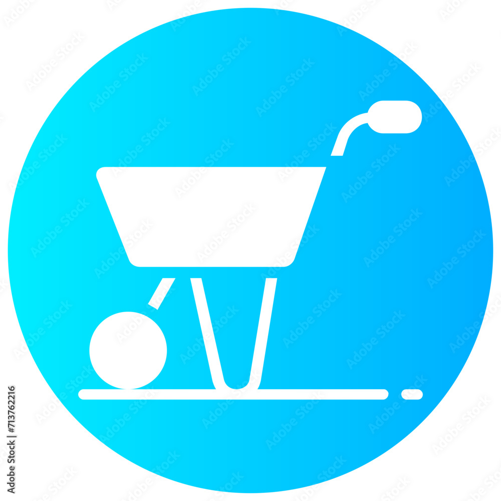 wheelbarrow round solid vector icon wheelbarrow round solid vector icon