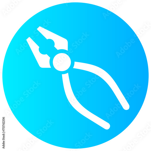 pliers round solid vector icon