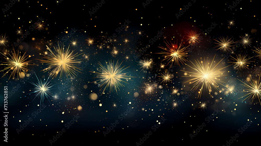 Happy New Year, burning fireworks with bokeh light background Happy New Year, burning fireworks with bokeh light background