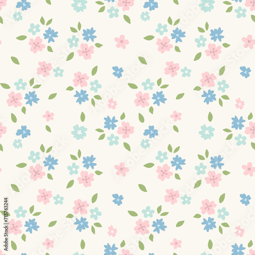 cute flower blossom seamless pattern. pastel color. Pattern for textiles  wrapping paper  wallpapers  backgrounds 