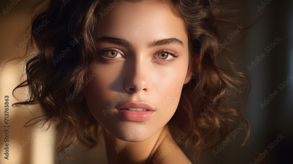 Beauty defined through a models flawless and smooth complexion Beauty defined through a models flawless and smooth complexion