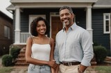 Black couple Standing In Front of their House from AI Generated
