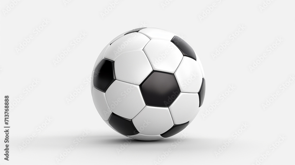 Fototapeta premium soccer ball transparent background 3d rendering on white background