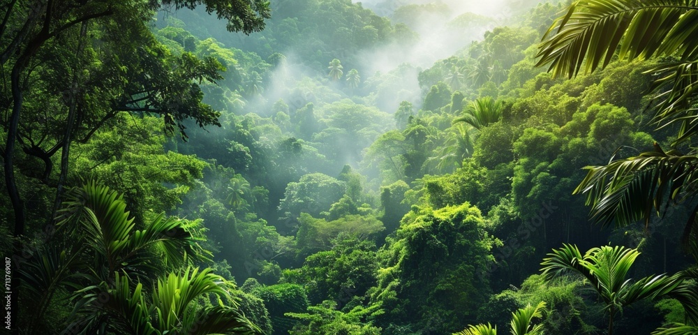 green forest in the morning green forest in the morning