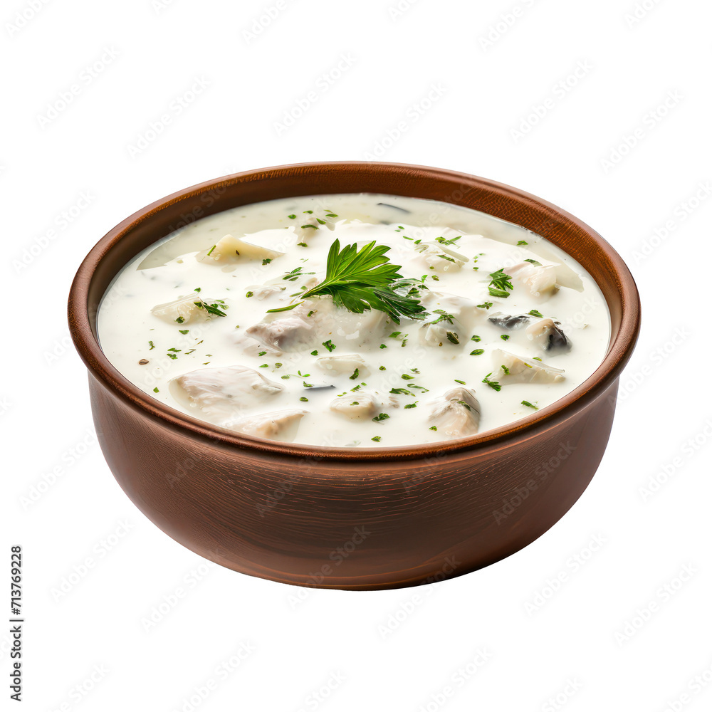 Clam Chowder isolated on white Clam Chowder isolated on white