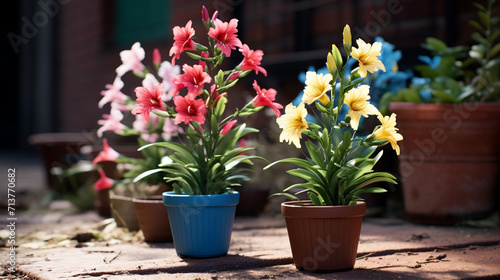 flowers in pots