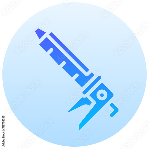 caulk gun round gradient vector icon