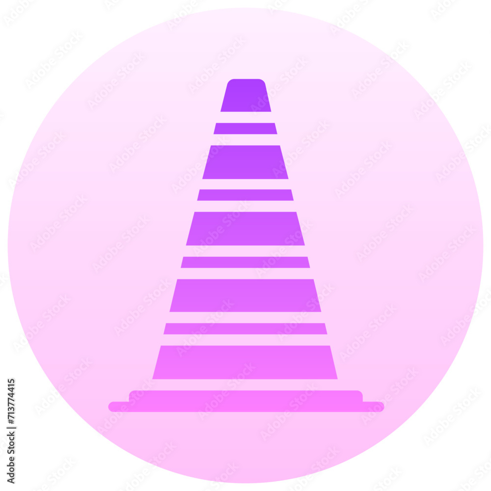 traffic cone round gradient vector icon traffic cone round gradient vector icon