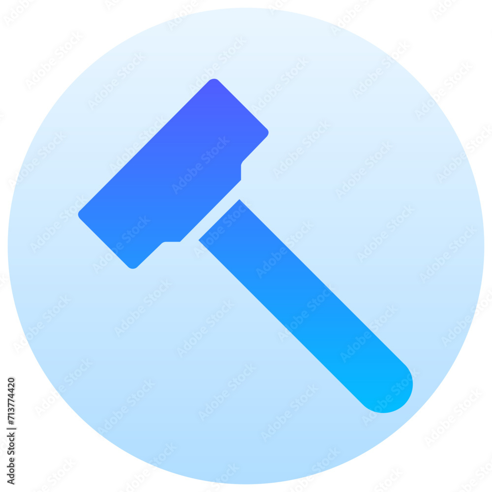 smashing hammer round gradient vector icon smashing hammer round gradient vector icon