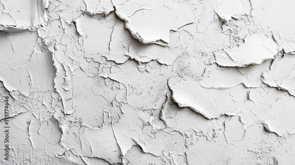 Background and texture of White clay plaster-coated wall, Generative AI.