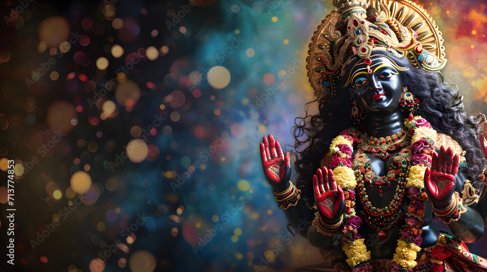 Portrait of Hindu Kali goddess statue Portrait of Hindu Kali goddess statue