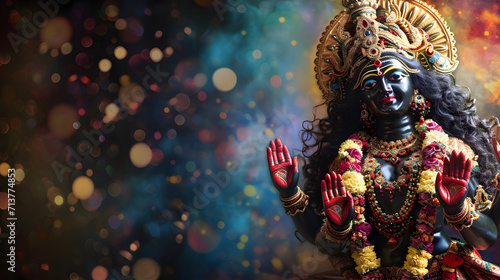 Portrait of Hindu Kali goddess statue