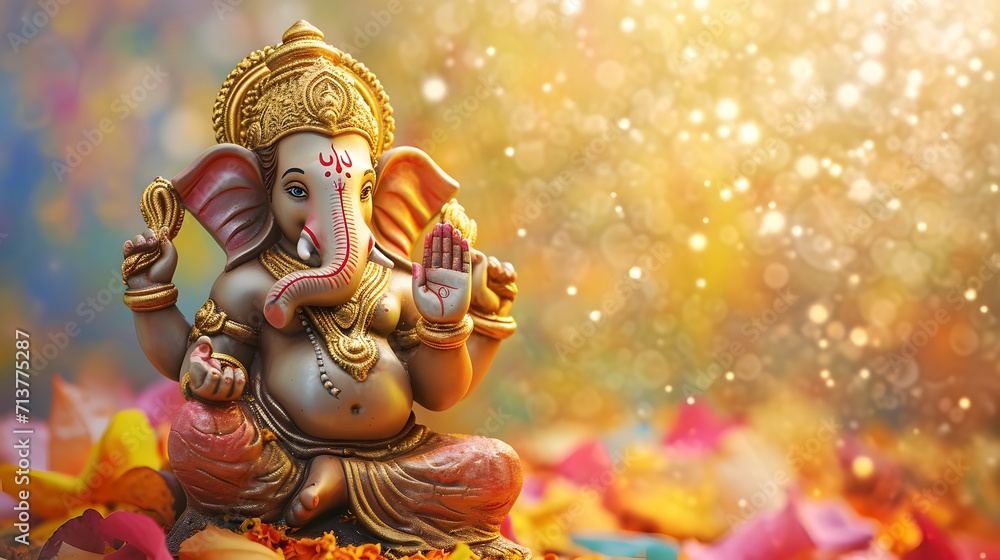 Fototapeta premium Lord ganesha sculpture. Goddess ganesh festival.