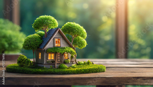 miniature house with a green concept