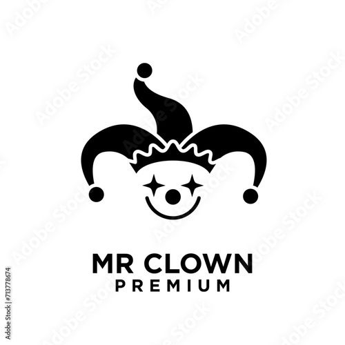 clown head face logo icon design illustration