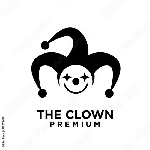 clown head face logo icon design illustration
