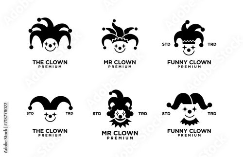 clown head face logo icon design illustration