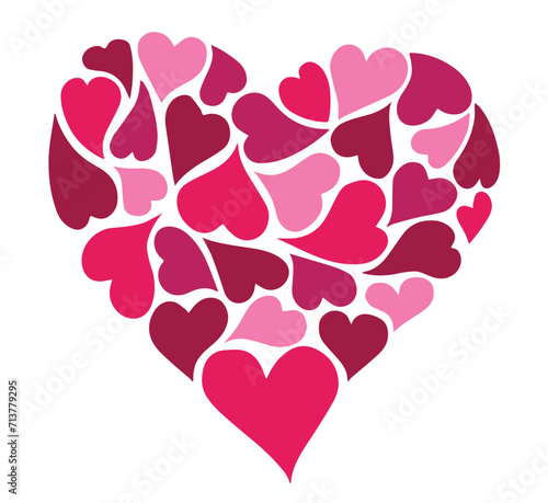 heart with hearts or hearts shaped of heart vector illustration