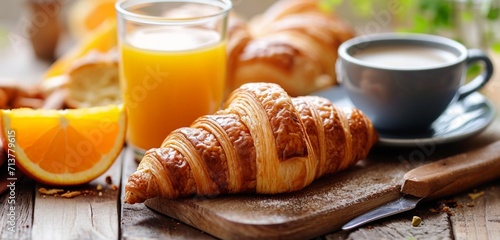 orange juice croissant and orange