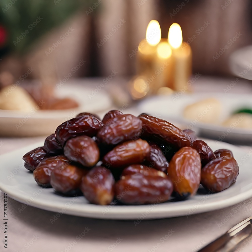 Shallow-Focused Photo of Dates on the Family Iftar Table Shallow-Focused Photo of Dates on the Family Iftar Table