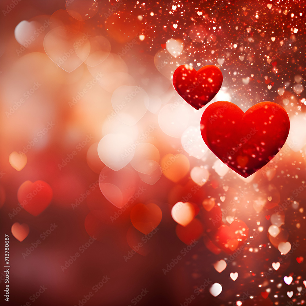 Valentines day abstract background with hearts and bokeh lights Valentines day abstract background with hearts and bokeh lights