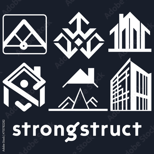 Real estate or construction set of icons