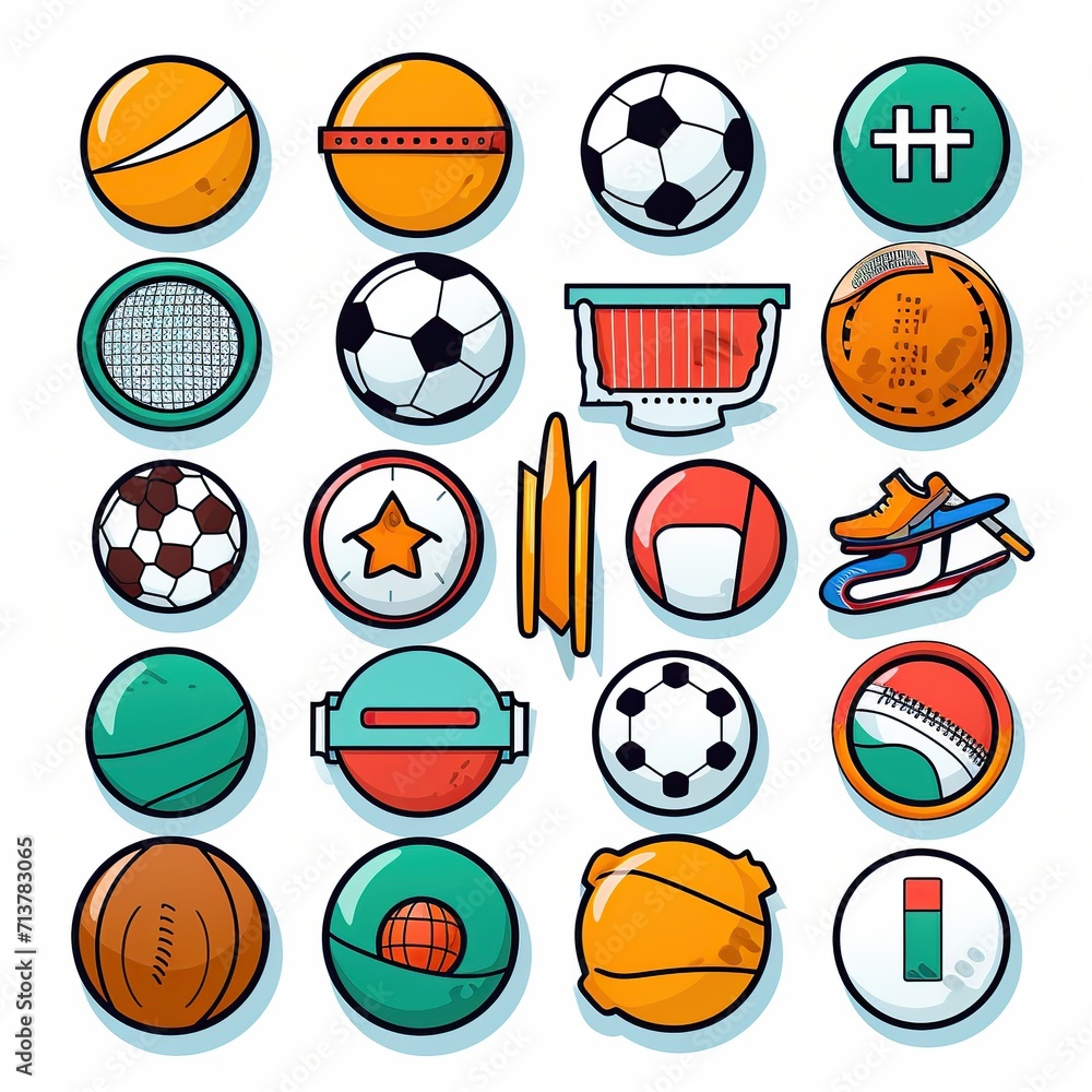 icon set vector sports great for making yours presentations. generative AI icon set vector sports great for making yours presentations. generative AI