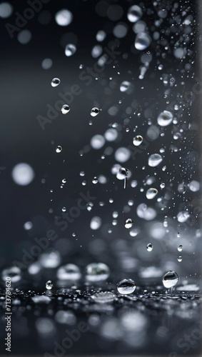 Falling raindrops photographed with a super telephoto lens Generative Ai © Naimur ID: #6618166