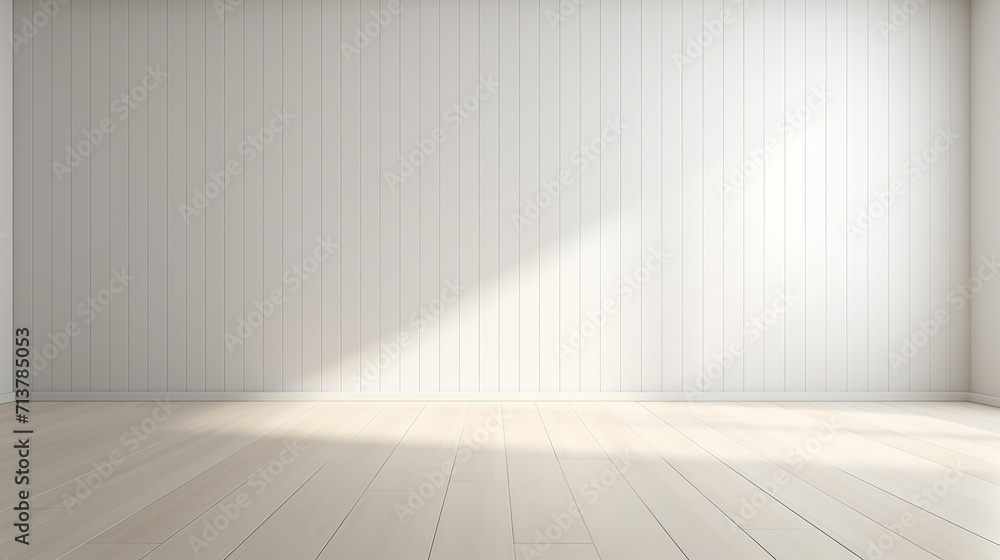 3d stimulate of white room interior and wood plank floor with sun light shadow on the wall, 3d stimulate of white room interior and wood plank floor with sun light shadow on the wall,