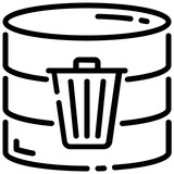 database delete outline vector icon